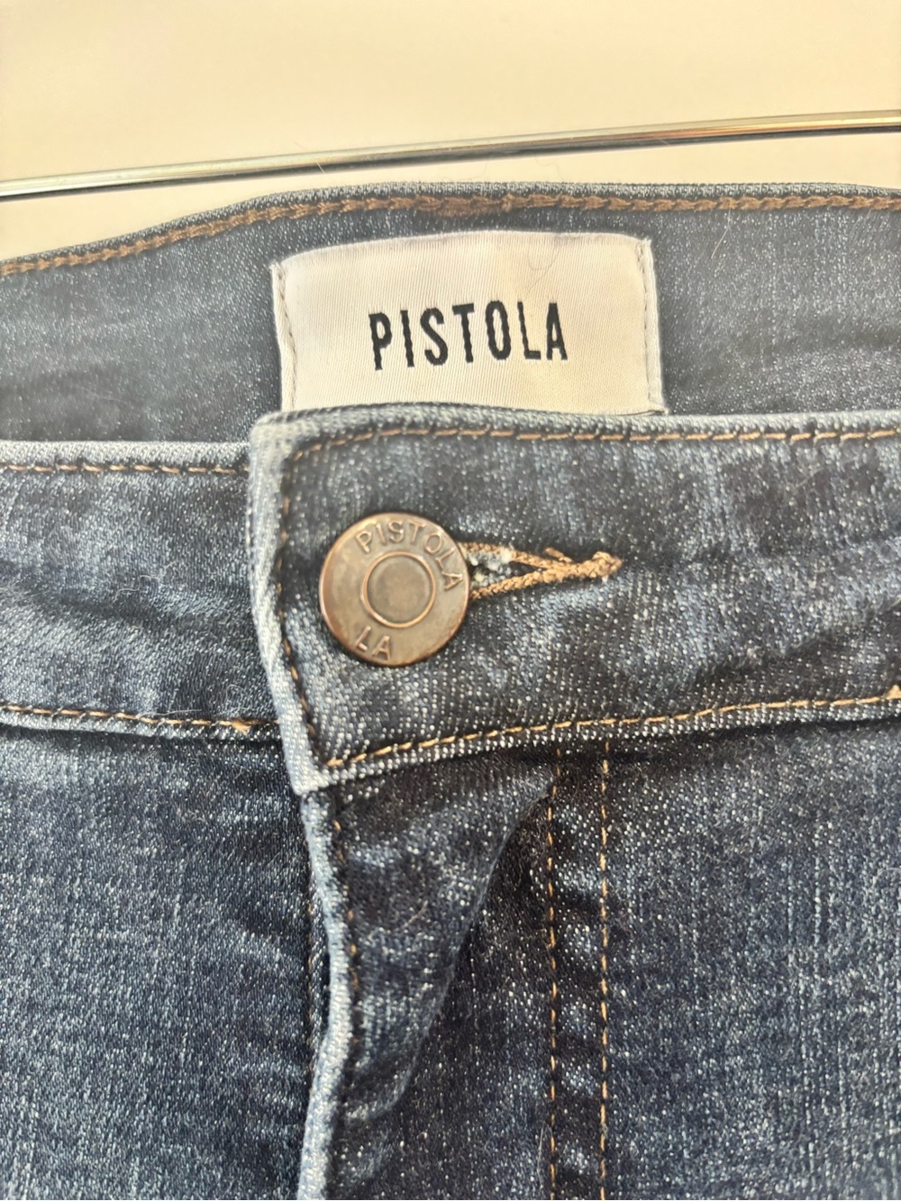 pistola Dark Blue Cropped High-Rise Jeans - Picture 4 of 7